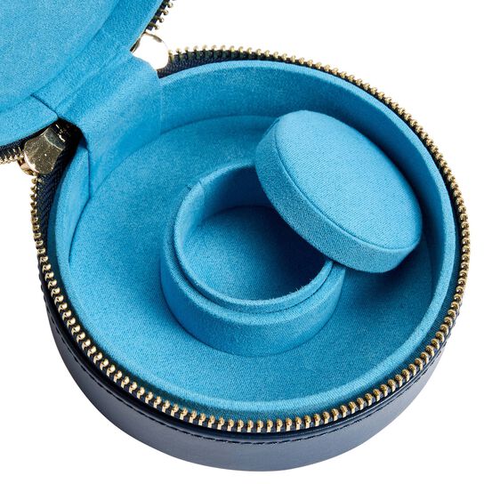 WOLF Sophia Blue Round Travel Zip Case Details image number 4